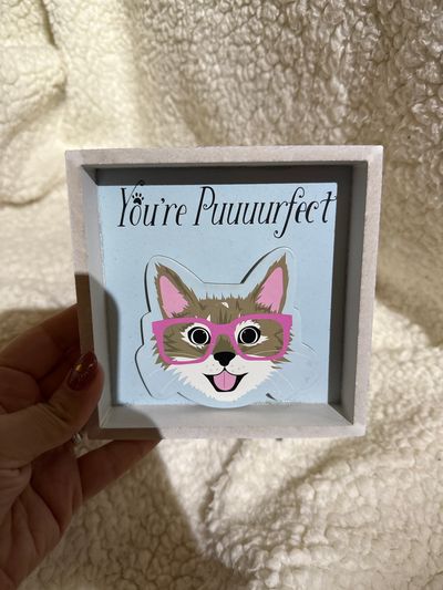 Greenbrier you're purrfect small cat sign