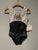 k-Bee Leotards Retail $45 NEW  Size 11/12 Silver/Black w/ disco ball 10-12