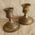 unknown 2 heavy brass candle stick holder