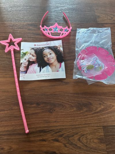 American Girl Journal, hair studio Dvd,Tiara, wand, books, craft