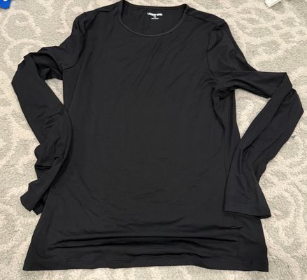 Lands End EUC swim shirt/rash guard, black, size S/L Women's 6