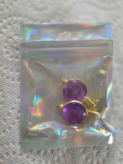 Brand New Handmade Hair Clips Purple/Gold