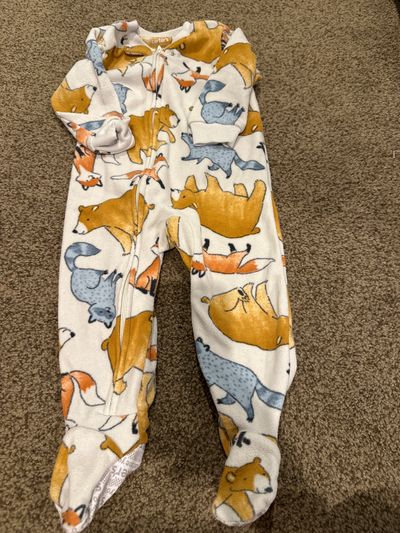 Carters fleece long sleeve footed pajamas Zip up 18 Months