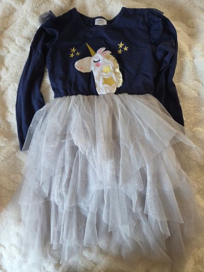 Long sleeved unicorn dress size 5/6  5T/5