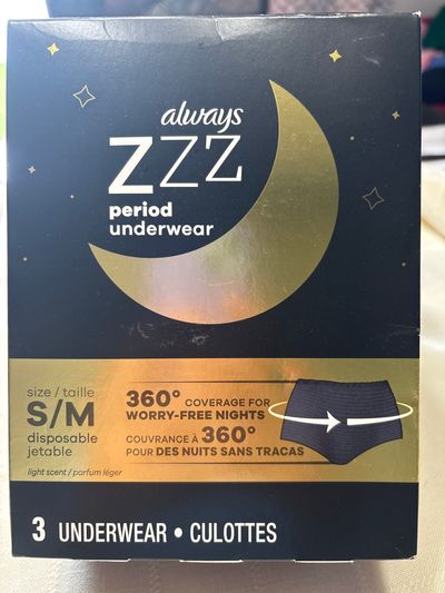 NEW - always ZZZ period underwear Size S-M