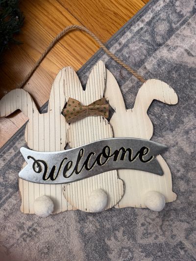 Unknown Bunny welcome sign