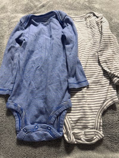 Carters 2 pack of stripped long sleeve onesies 18 Months