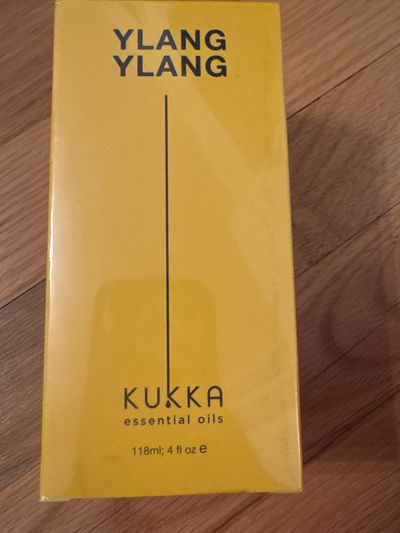Brand new ylang ylang kukka essential oil 4 ounces Sealed in box balance of skin and helps complexion