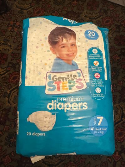 Brand new gentle steps, 20 diapers size 7 41 pounds and over