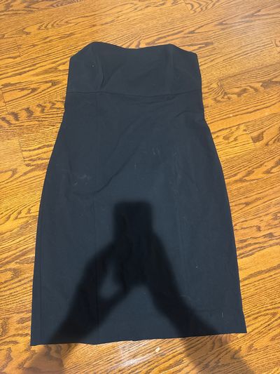 Mossimo Black strapless midi dress with built in bra and zip up back Women's 10