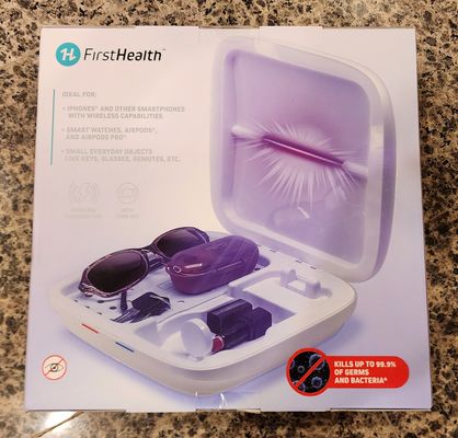 FirstHealth Multi-Device UV-C Sanitizer a portable disinfection box designed to clean everyday personal i