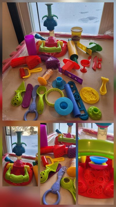 Play-Doh Flip 'N Frost Cookies playset Plus other play mold ,A grater, Rolling pins, Utensils