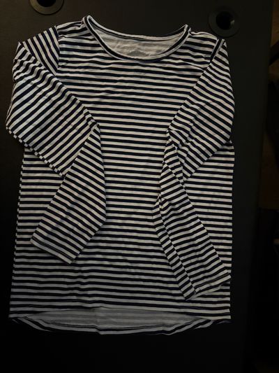 Childrens Place Navy and white striped long sleeve shirt 10-12