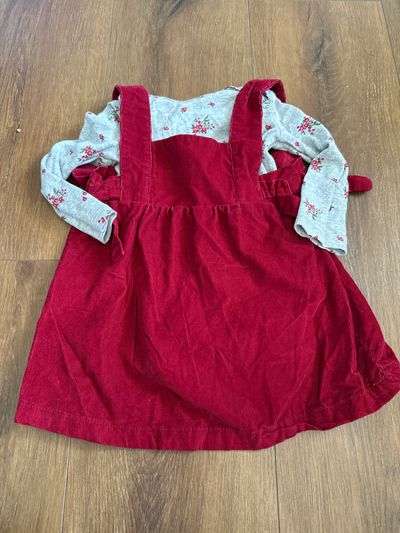 Just one you Red Jumper with long sleeved onesie 12 Months