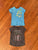 Cat and Jack/Place set of 2 Blue Peacock/Gray Tour Tshirts 10-12