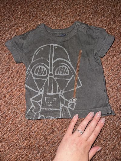 Gap Baby Star Wars dark grey darth vader short sleeve shirt 6-12 Months