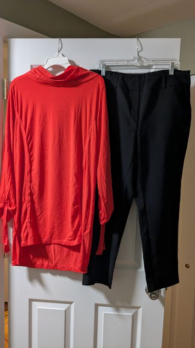 Miss Look and Haver and Blair Long tunic orange shirt and pull on pants shirt brand new only Women's - L