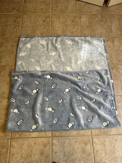 NEW glow in dark space soft fleece blanket