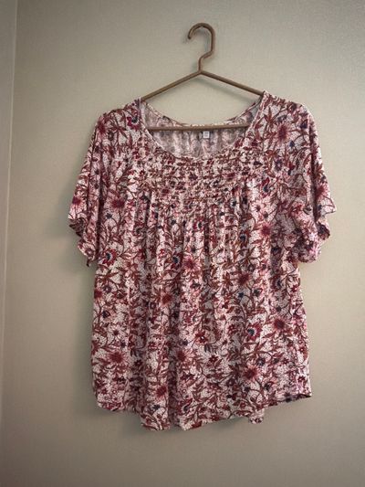 Lucky Brand Rusty Brown Floral Flowy Top Women's - M