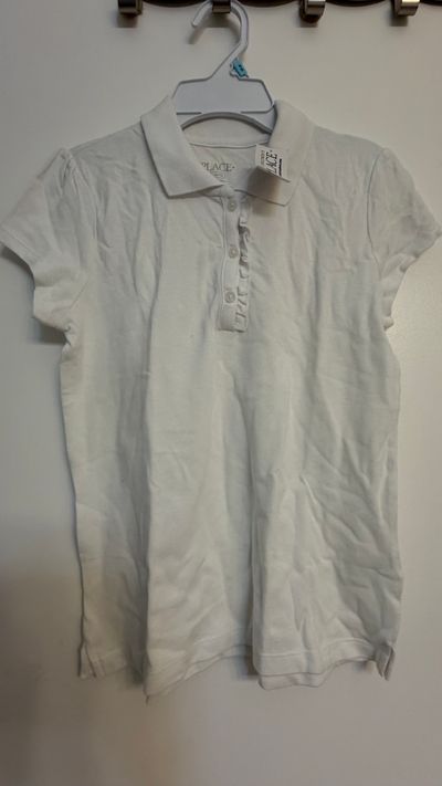 Childrens Place New with tags white collar with buttons and ruffle 10-12