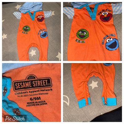 Sesame street Short sleeve pant one piece Sesame Street outfit 6-9 Months