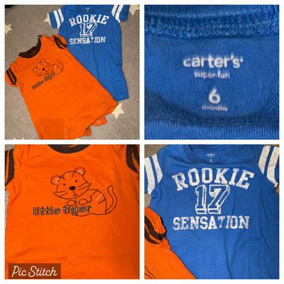 Carters Set of 2 short sleeve rompers 6 Months