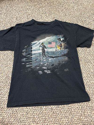 Space shirts Moon landing black tshirt 7-8