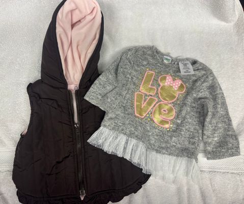 Little Girls Shirt and Vest. Disney Baby, Baby Q Little Girls Shirt and Vest. Disney Baby and Baby Q. Size 6-9 mo 6-9 Months