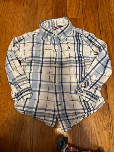 Tommy Hilfiger Tommy Hilfiger blue plaid button down 18-24 Months