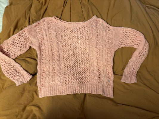 BONGO 5 Peach color front perforated knit sweater Women's - S