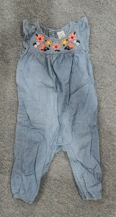 Carter's Long denim like romper 9 Months