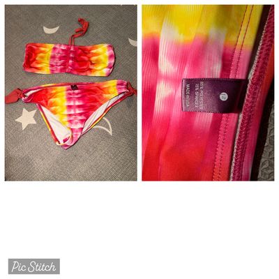 2 piece Red yellow pink bikini 10-12