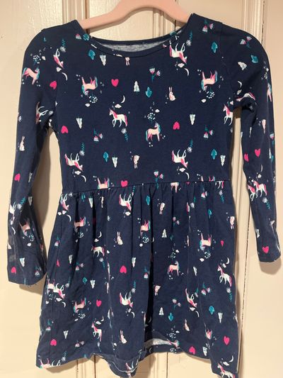 Carters Long sleeve unicorn dress 5T