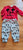 Disney Baby Like New 12M Micky Mouse sweatshirt in red & sweatpants in gray 12 Months