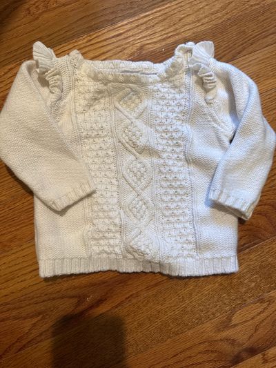 Carters White knit sweater 6 Months