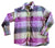 Old Navy Purple & tan plaid flannel shirt Junior S - 3