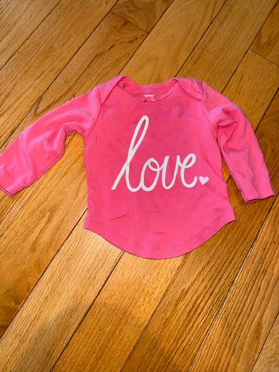 Carters Long sleeve pink love shirt 9 Months