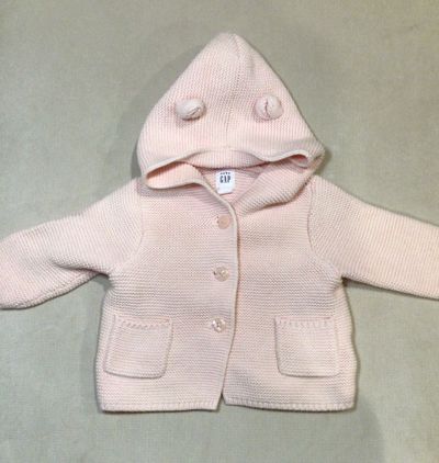 Gap button up knit hooded sweater  3-6 Months