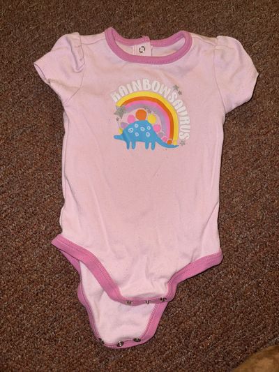 Kids Headquarters pink with back buttons - rainbowsauraus 12 Months