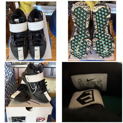 Nike Trout turf baseball shoes Black and white with box Only used for 1 season. 1-1/2 (Big Kid)
