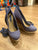 BCBG Maxazria Excellent condition very tall blue wedges with ties 7 (Adult)