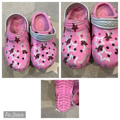 Crocs Girls Pink fuzzy crocs 2 (Big Kid)