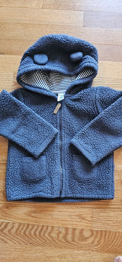 Carter's Baby boys Teddy bear Fleece Zip-Up Hoodie in excellent condition 2T