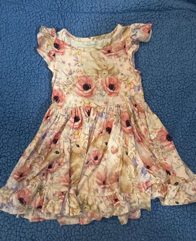 Posh Peanut Short sleeve Everly Rose Bunny twirl dress 2T