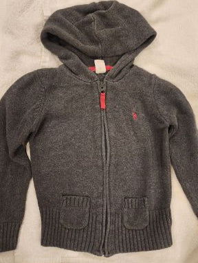 Old Navy hoodie is a charcoal gray full-zip jacket 5T/5