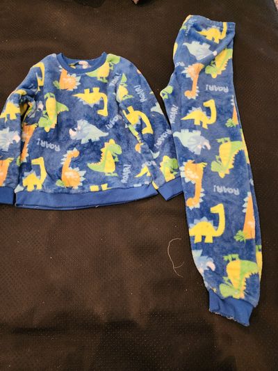 blue fleece pajama set warm for winter blue fleece pajama set warm set 6T/6