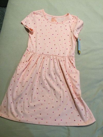 Cat n Jack New with tags pink heart t shirt dress 10-12