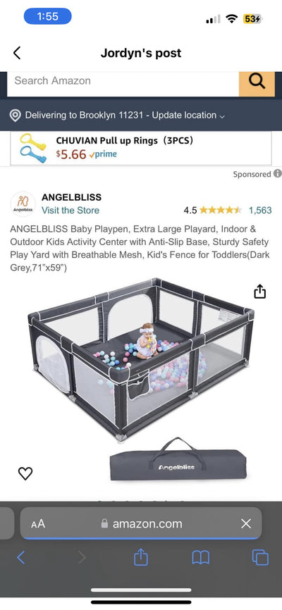 Extra large playpen 71 x 59