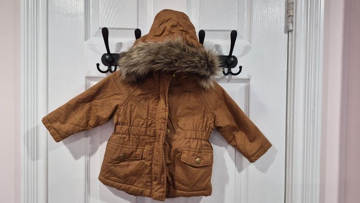 Old Navy camel color fleece lined jacket 12-18 Months