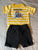 Short sleeve explore onesie Black cotton shorts 18-24 Months